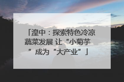 湟中：探索特色冷凉蔬菜发展 让“小菊芋”成为“大产业”