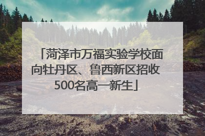 菏泽市万福实验学校面向牡丹区、鲁西新区招收500名高一新生