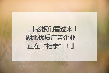 老板们看过来！湖北优质广告企业正在“相亲”！