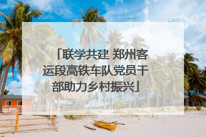 联学共建 郑州客运段高铁车队党员干部助力乡村振兴