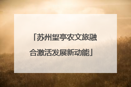 苏州望亭农文旅融合激活发展新动能