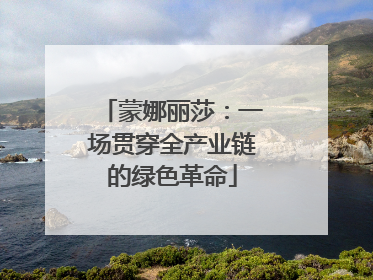 蒙娜丽莎：一场贯穿全产业链的绿色革命