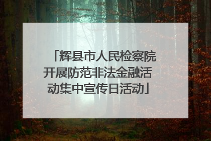 辉县市人民检察院开展防范非法金融活动集中宣传日活动