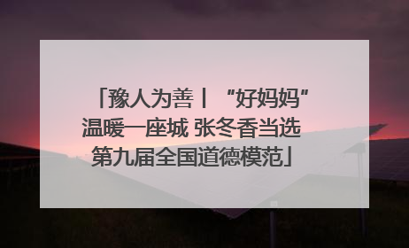 豫人为善丨“好妈妈”温暖一座城 张冬香当选第九届全国道德模范