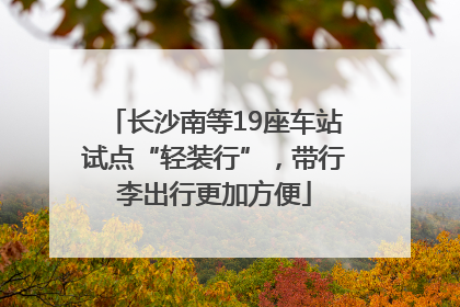 长沙南等19座车站试点“轻装行”，带行李出行更加方便