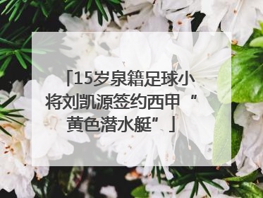 15岁泉籍足球小将刘凯源签约西甲“黄色潜水艇”