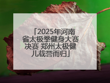 2025年河南省太极拳健身大赛决赛 郑州太极健儿载誉而归