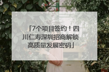 7个项目签约！四川仁寿深圳招商解锁高质量发展密码