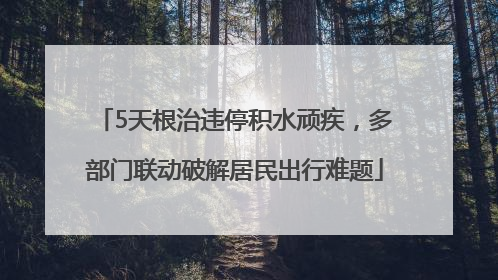 5天根治违停积水顽疾，多部门联动破解居民出行难题