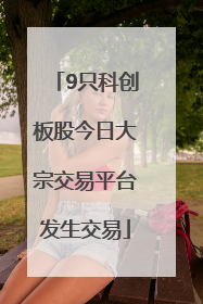 9只科创板股今日大宗交易平台发生交易